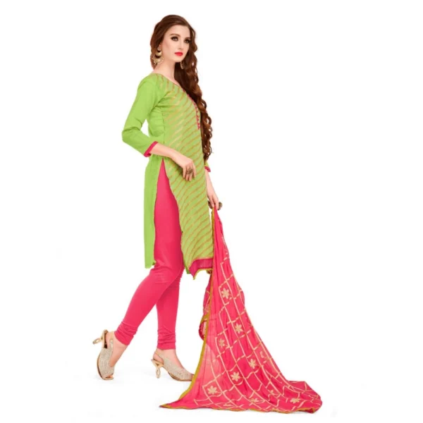 Generic Women's Banarasi Jacquard Unstitched Salwar-Suit Material With Dupatta (Green, 2 Mtr) - Image 2