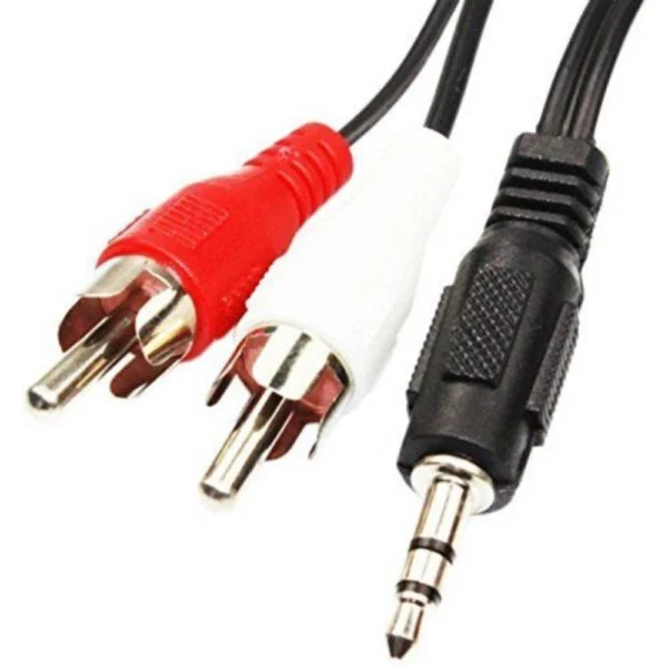 Generic 3.5mm Stereo Audio Male to 2RCA Male EP to 2RCA 3 Yards Connects Mobile and Home Theatre (Black) - Image 2