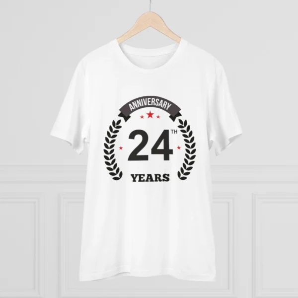 Generic Men's PC Cotton 24th Anniversary Printed T Shirt (Color: White, Thread Count: 180GSM) - Image 3