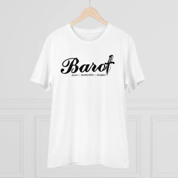 Generic Men's PC Cotton Cast Design Barot Printed T Shirt (Color: White, Thread Count: 180GSM) - Image 3