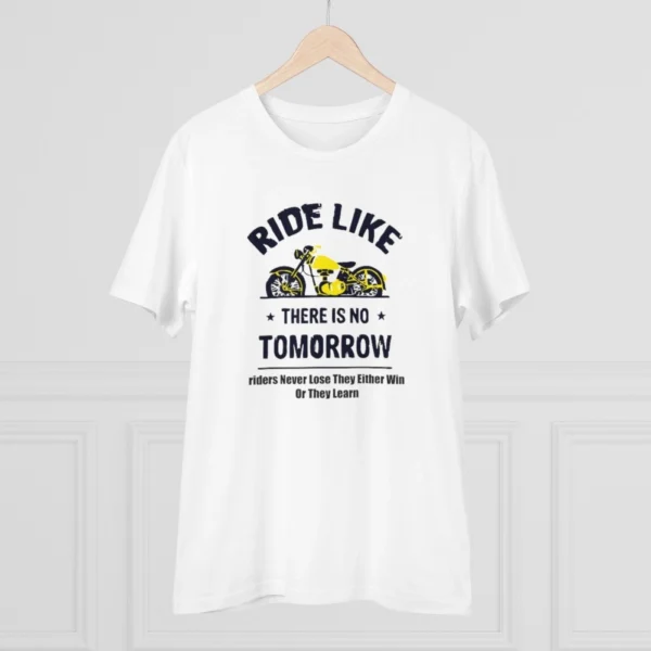 Generic Men's PC Cotton Bike Ride Design Printed T Shirt (Color: White, Thread Count: 180GSM) - Image 3