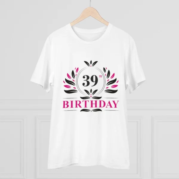 Generic Men's PC Cotton 39th Birthday Printed T Shirt (Color: White, Thread Count: 180GSM) - Image 3