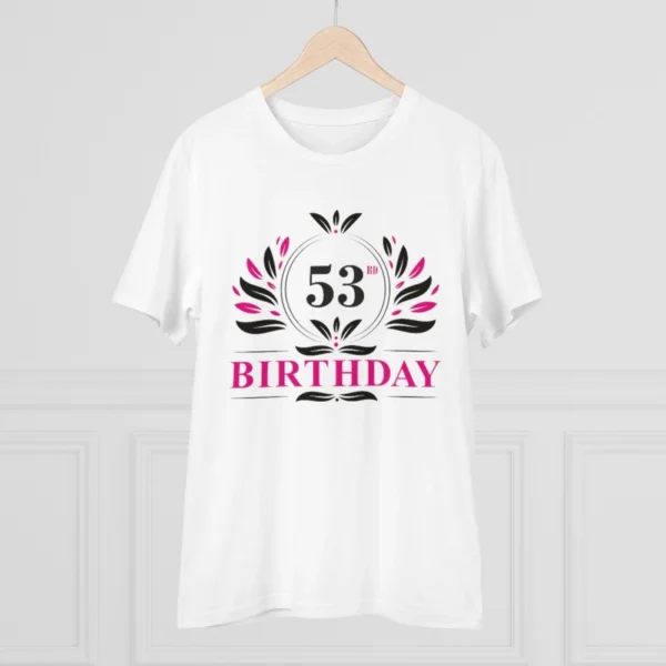 Generic Men's PC Cotton 53rd Birthday Printed T Shirt (Color: White, Thread Count: 180GSM) - Image 3