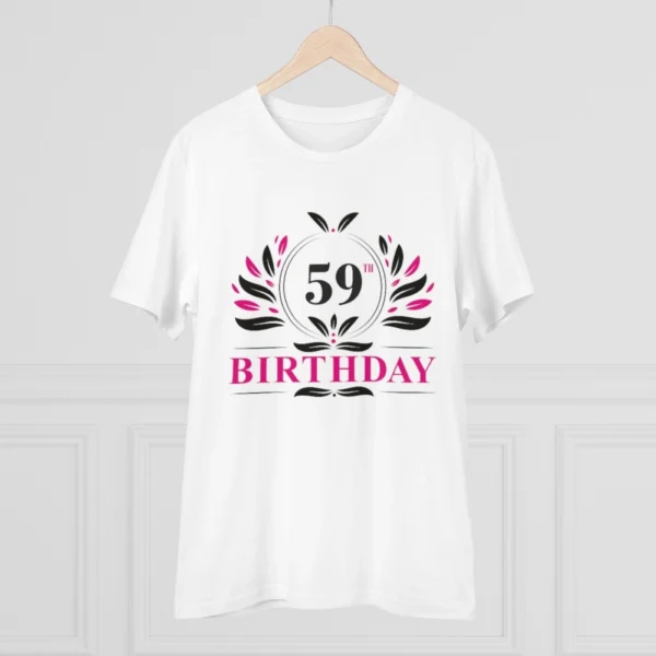 Generic Men's PC Cotton 59th Birthday Printed T Shirt (Color: White, Thread Count: 180GSM) - Image 3