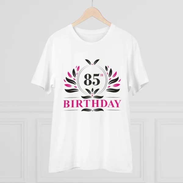 Generic Men's PC Cotton 85th Birthday Printed T Shirt (Color: White, Thread Count: 180GSM) - Image 3