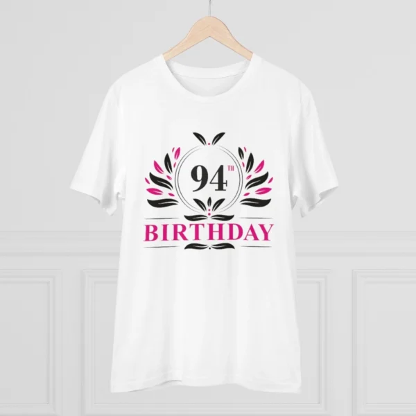 Generic Men's PC Cotton 94th Birthday Printed T Shirt (Color: White, Thread Count: 180GSM) - Image 3