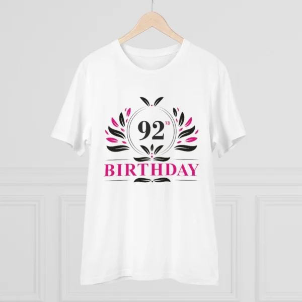 Generic Men's PC Cotton 92nd Birthday Printed T Shirt (Color: White, Thread Count: 180GSM) - Image 3