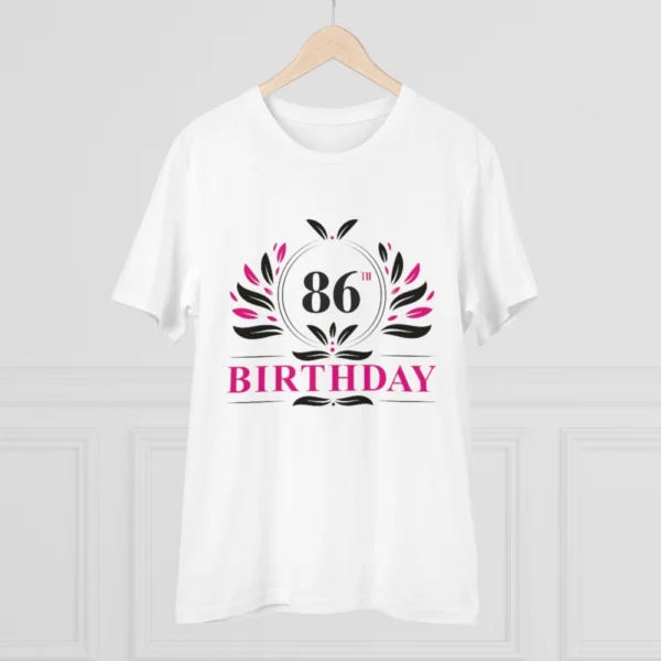 Generic Men's PC Cotton 86th Birthday Printed T Shirt (Color: White, Thread Count: 180GSM) - Image 3