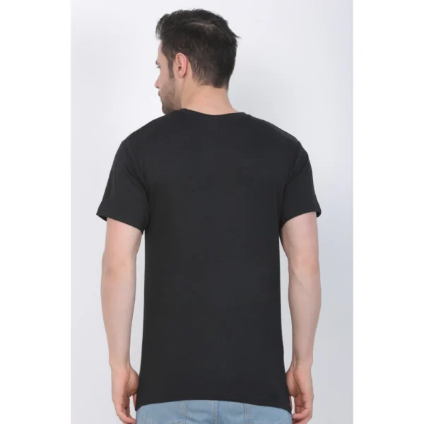 Generic Men's Cotton Jersey Round Neck Printed Tshirt (Black) - Image 2