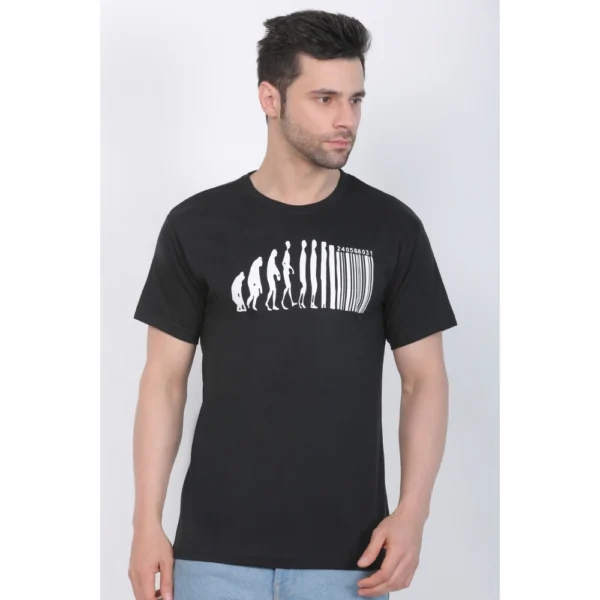 Generic Men's Cotton Jersey Round Neck Printed Tshirt (Black) - Image 3