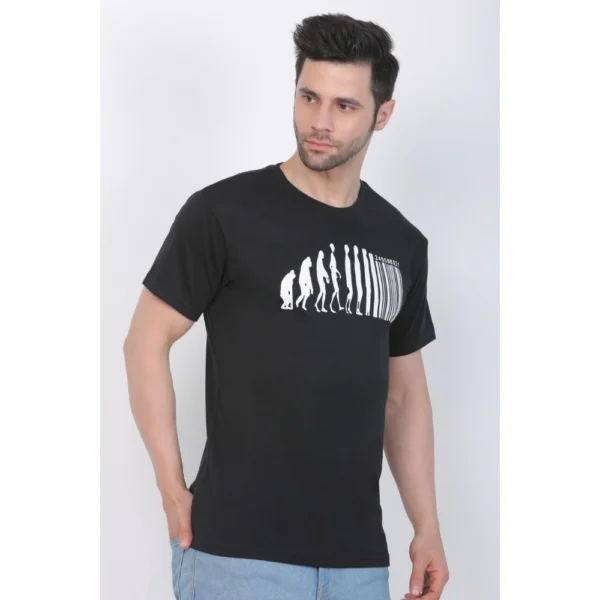 Generic Men's Cotton Jersey Round Neck Printed Tshirt (Black) - Image 6