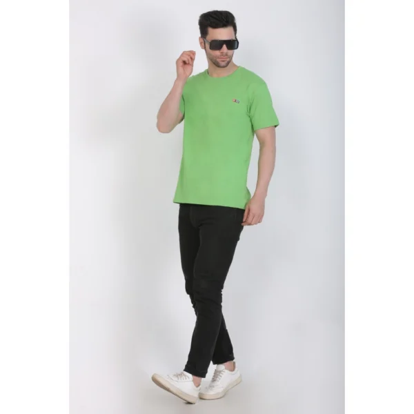 Generic Men's Cotton Jersey Round Neck Plain Tshirt (Pale Green) - Image 4