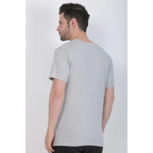 Generic Men's Cotton Jersey Round Neck Plain Tshirt (Grey Melange) - Image 2