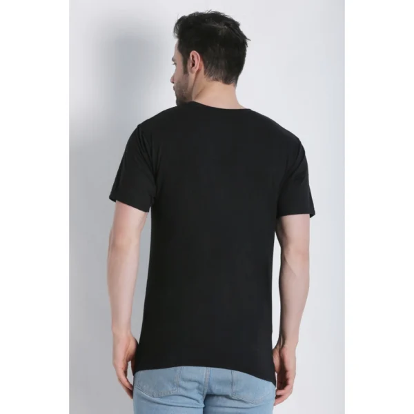 Generic Men's Cotton Jersey Round Neck Plain Tshirt (Black) - Image 2