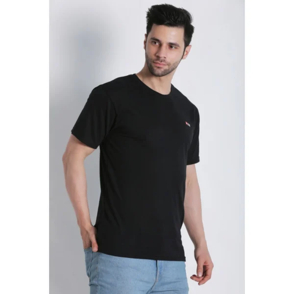 Generic Men's Cotton Jersey Round Neck Plain Tshirt (Black) - Image 6