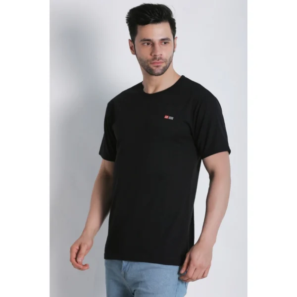 Generic Men's Cotton Jersey Round Neck Plain Tshirt (Black) - Image 8