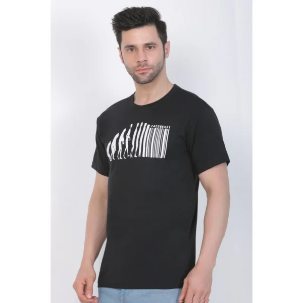 Generic Men's Cotton Jersey Round Neck Printed Tshirt (Black) - Image 8