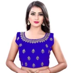 Generic Women’s Sleeveless Phantom Readymade Blouse (Royal Blue, Free Size: Up To 34 Inch)