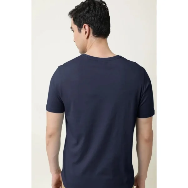 Generic Men's Casual Half sleeve Solid Cotton V Neck T-shirt (Navy) - Image 2