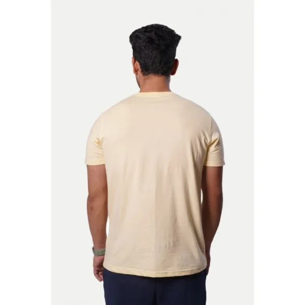 Generic Men's Casual Half sleeve Printed Cotton Crew Neck T-shirt (Beige) - Image 2