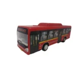 Generic Plastic 6 Wheels Pull Back Action Low Floor Bus (Red)