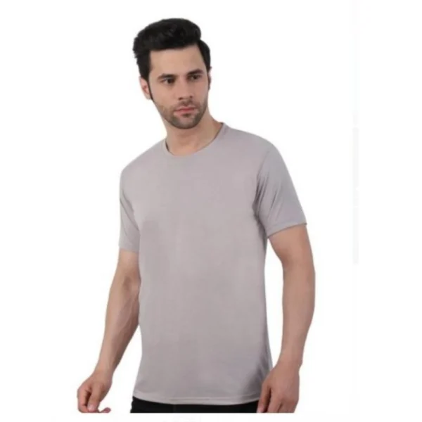 Generic Men's Casual Short Sleeves Cotton Round Neck T-shirt (Grey)