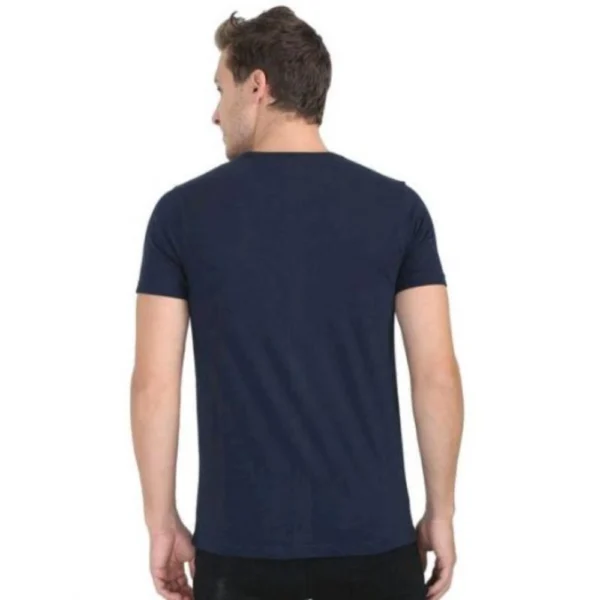 Generic Men's Casual Short Sleeves Cotton Round Neck T-shirt (Navy blue) - Image 2