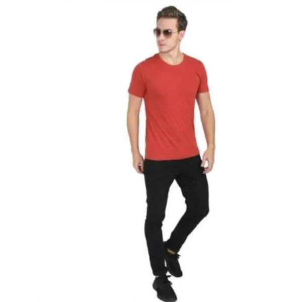 Generic Men's Casual Short Sleeves Cotton Round Neck T-shirt (Red) - Image 2