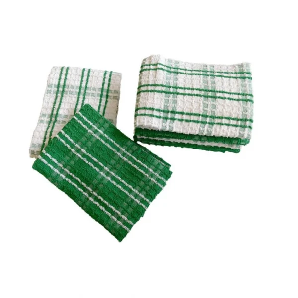 Generic Pack Of_6 Cotton Checkered Kitchen Towel Sets (Green) - Image 2