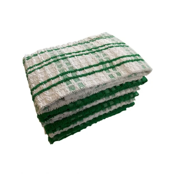 Generic Pack Of_6 Cotton Checkered Kitchen Towel Sets (Green)