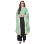 Generic Women’s Velvet Gotta Patti Dupatta (Sea Green, Length: 2.25 to 2.50 Mtr)